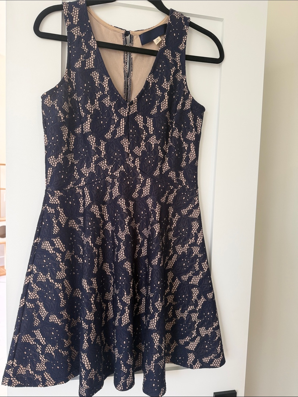 Navy Lace A-Line Dress - Women